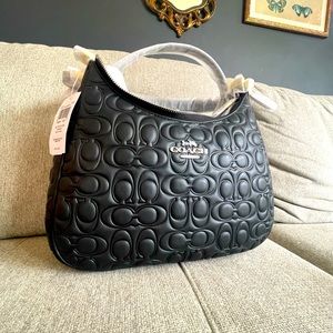 NEW! Coach Signature Leather Teri Hobo and matching wallet.